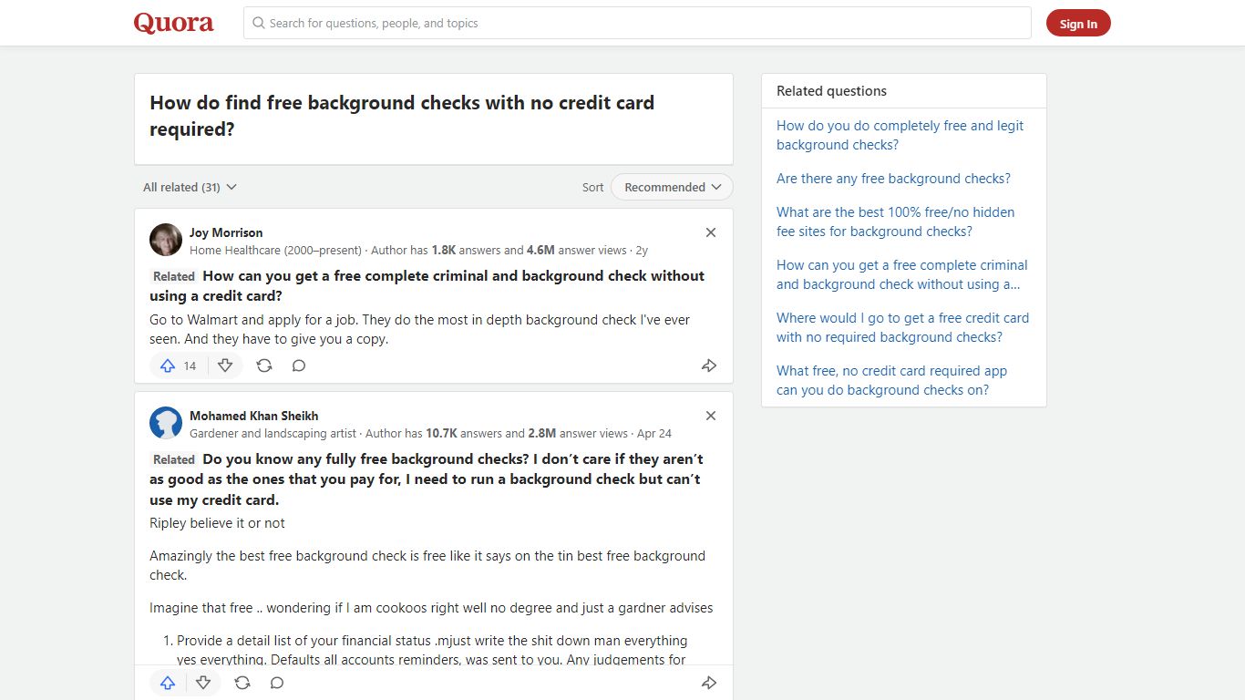 How do find free background checks with no credit card required?
